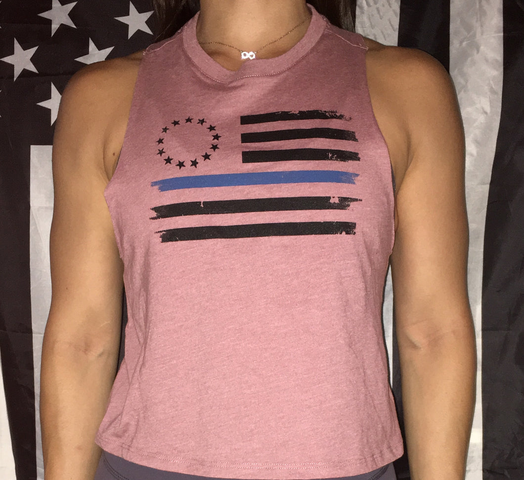 Pretty in Pink Betsy Ross Crop Top